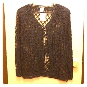 Lacey beaded jacket.